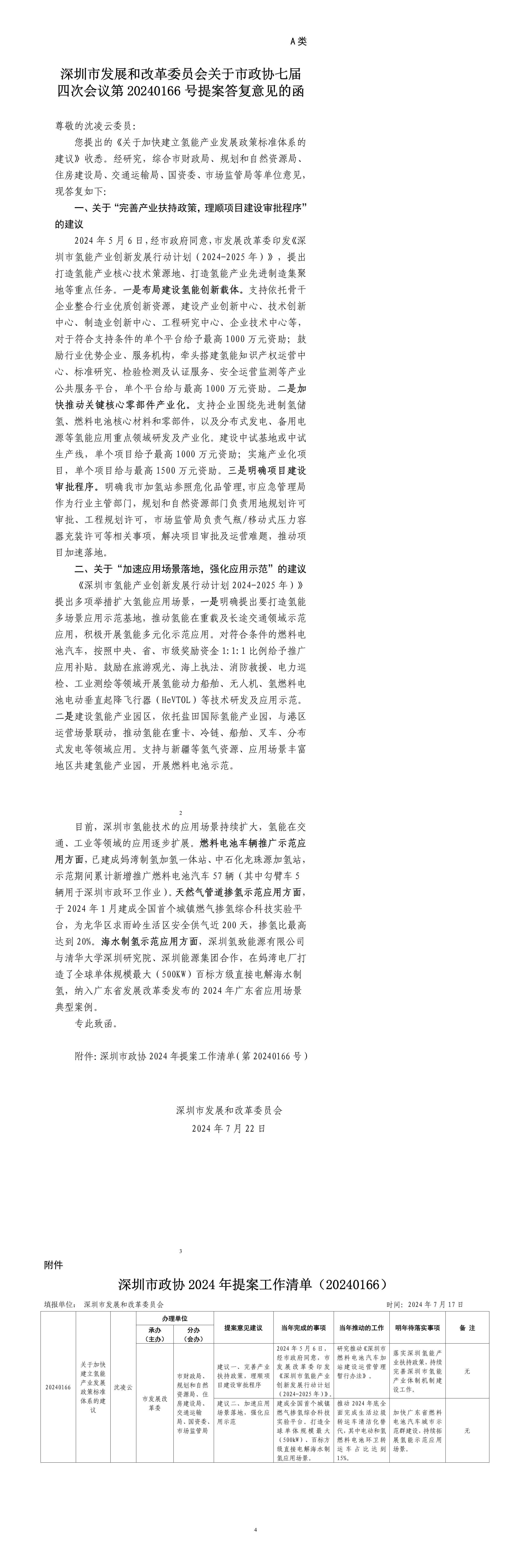 深圳市发展和改革委员会关于市政协七届四次会议第20240166号提案答复意见的函.png
